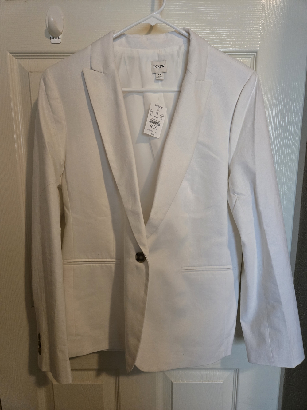 J. Crew White Single-Button Blazer
